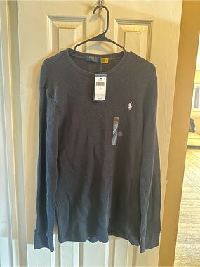 Polo by Ralph Lauren Navy Waffle-Knit Crewneck Sweater